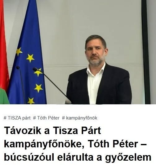 Tóth Péter bejelentette, hogy családi okokra hivatkozva visszalép a politikai szerepvállalástól.